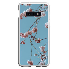 Чехол для Samsung S10E с принтом Весна в Екатеринбурге, Силикон | Область печати: задняя сторона чехла, без боковых панелей | весна | небо | сакура | свежесть | цветы