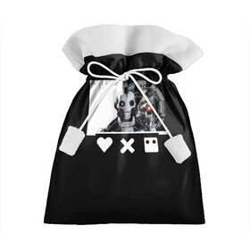 Подарочный 3D мешок с принтом Андроид XBOT 4000 в Екатеринбурге, 100% полиэстер | Размер: 29*39 см | Тематика изображения на принте: андроид | белочерный | белый | знак | кот | котик | кошка | любовь | механизм | робот | роботы | черный