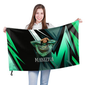 Флаг 3D с принтом Манижа Manizha в Екатеринбурге, 100% полиэстер | плотность ткани — 95 г/м2, размер — 67 х 109 см. Принт наносится с одной стороны | manizha | далеровна | душанбе | евровидение | евровидение 2021 | манижа | певица | таджикистан | хамраева