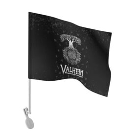 Флаг для автомобиля с принтом Valheim Руны Иггдрасиль в Екатеринбурге, 100% полиэстер | Размер: 30*21 см | valheim | вальхейм | дерево | иггдрасиль | игдрасиль | игра | икдросиль | логотип игры | мировое древо | много рун | паттерн | руна | руны