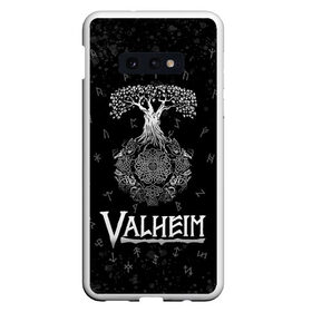 Чехол для Samsung S10E с принтом Valheim Руны Иггдрасиль в Екатеринбурге, Силикон | Область печати: задняя сторона чехла, без боковых панелей | valheim | вальхейм | дерево | иггдрасиль | игдрасиль | игра | икдросиль | логотип игры | мировое древо | много рун | паттерн | руна | руны