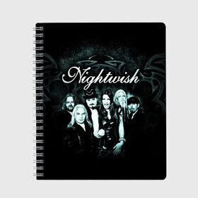 Тетрадь с принтом NIGHTWISH в Екатеринбурге, 100% бумага | 48 листов, плотность листов — 60 г/м2, плотность картонной обложки — 250 г/м2. Листы скреплены сбоку удобной пружинной спиралью. Уголки страниц и обложки скругленные. Цвет линий — светло-серый
 | metal | nightwish | tarja turunen | метал | музыка | найтвиш | рок | симфо метал | тарья турунен