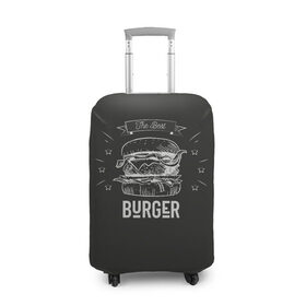 Чехол для чемодана 3D с принтом Бургер в Екатеринбурге, 86% полиэфир, 14% спандекс | двустороннее нанесение принта, прорези для ручек и колес | fast food | the best burger | бургер | еда | фастфуд