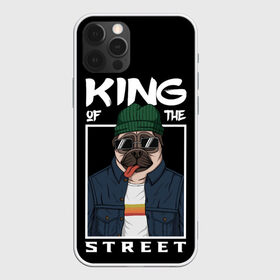 Чехол для iPhone 12 Pro Max с принтом King Street в Екатеринбурге, Силикон |  | animal | art | brutal | dog | illustration | king | of | pug | street | the | арт | брутальный | бульдог | в | животное | зверь | король | надпись | одежде | очках | пёс | рамка | собака | текст | улиц | улицы | уличный | шапке