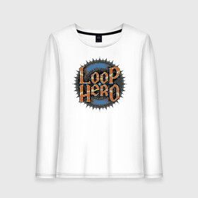 Женский лонгслив хлопок с принтом Loop Hero лого в Екатеринбурге, 100% хлопок |  | games | knight | logo | loop hero | magic | rogue like | russia | steam | sword | герой петли | игры | лого | магия | меч | рогалик | россия | рыцарь | стим