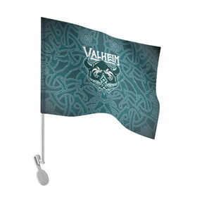 Флаг для автомобиля с принтом Valheim в Екатеринбурге, 100% полиэстер | Размер: 30*21 см | fantasy | mmo | valheim | valve | валхейм | вальхейм | викинги | выживалка | игра | королевская битва | ммо | ролевая игра | фэнтази