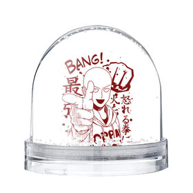 Снежный шар с принтом One-Punch Man в Екатеринбурге, Пластик | Изображение внутри шара печатается на глянцевой фотобумаге с двух сторон | anime | one punch man | onepunchman | saitama | аниме | ванпанчмен | лысый плащ | манга | сайтама