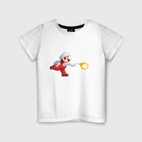 Детская футболка хлопок с принтом Mario в Екатеринбурге, 100% хлопок | круглый вырез горловины, полуприлегающий силуэт, длина до линии бедер | dendy | games | mario | sega | лето 2021 | марио