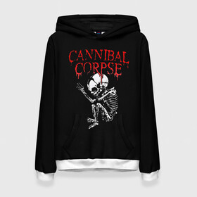 Женская толстовка 3D с принтом Cannibal Corpse | 1 в Екатеринбурге, 100% полиэстер  | двухслойный капюшон со шнурком для регулировки, мягкие манжеты на рукавах и по низу толстовки, спереди карман-кенгуру с мягким внутренним слоем. | band | cannibal corpse | metal | music | rock | атрибутика | группа | метал | музыка | рок