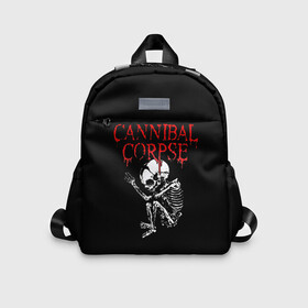 Детский рюкзак 3D с принтом Cannibal Corpse | 1 в Екатеринбурге, 100% полиэстер | лямки с регулируемой длиной, сверху петелька, чтобы рюкзак можно было повесить на вешалку. Основное отделение закрывается на молнию, как и внешний карман. Внутри дополнительный карман. По бокам два дополнительных кармашка | band | cannibal corpse | metal | music | rock | атрибутика | группа | метал | музыка | рок