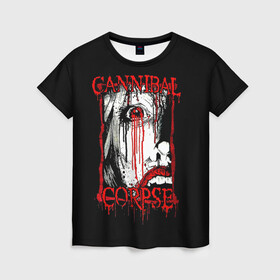 Женская футболка 3D с принтом Cannibal Corpse | 2 в Екатеринбурге, 100% полиэфир ( синтетическое хлопкоподобное полотно) | прямой крой, круглый вырез горловины, длина до линии бедер | band | cannibal corpse | metal | music | rock | атрибутика | группа | метал | музыка | рок