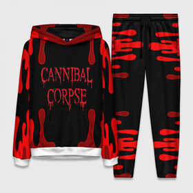 Женский костюм 3D (с толстовкой) с принтом Cannibal Corpse в Екатеринбурге,  |  | canibal | cannibal corpse | dead metal | horror | metal | rock | дэт металл | канибал корпс | каннибал | метал | металлика | музыка | рок | рок группы | рокерские | труп каннибала | тяжелый металл | тяжелый рок | хоррор