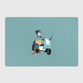 Магнитный плакат 3Х2 с принтом Рин Сима в Екатеринбурге, Полимерный материал с магнитным слоем | 6 деталей размером 9*9 см | Тематика изображения на принте: anime | yuru camp | аниме | анимэ | лагерь на свежем воздухе | надэсико | рин | фудзи