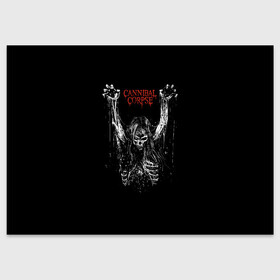 Поздравительная открытка с принтом Cannibal Corpse в Екатеринбурге, 100% бумага | плотность бумаги 280 г/м2, матовая, на обратной стороне линовка и место для марки
 | Тематика изображения на принте: cannibal corpse | kreator | punk rock | slayer | sodom | анархия | блэк метал | гаражный рок | гранж | дэт метал | металл | панк рок | рок музыка | рок н ролл | рокер | треш метал | труп каннибал | тяжелый рок | хард рок