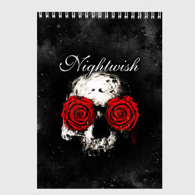 Скетчбук с принтом NIGHTWISH в Екатеринбурге, 100% бумага
 | 48 листов, плотность листов — 100 г/м2, плотность картонной обложки — 250 г/м2. Листы скреплены сверху удобной пружинной спиралью | Тематика изображения на принте: metal | nightwish | tarja turunen | метал | музыка | найтвиш | рок | симфо метал | тарья турунен