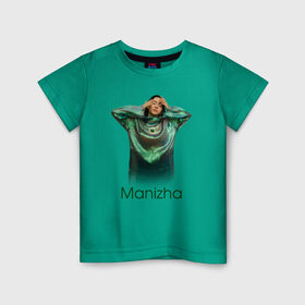 Детская футболка хлопок с принтом Манижа  Manizha в Екатеринбурге, 100% хлопок | круглый вырез горловины, полуприлегающий силуэт, длина до линии бедер | manizha | далеровна | душанбе | евровидение | евровидение 2021 | манижа | певица | таджикистан | хамраева