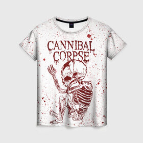 Женская футболка 3D с принтом Cannibal Corpse в Екатеринбурге, 100% полиэфир ( синтетическое хлопкоподобное полотно) | прямой крой, круглый вырез горловины, длина до линии бедер | canibal corpse | cannibal corpse | death metal | группы | дэт метал | канибал корпс | метал | рок