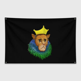 Флаг-баннер с принтом Lion_art в Екатеринбурге, 100% полиэстер | размер 67 х 109 см, плотность ткани — 95 г/м2; по краям флага есть четыре люверса для крепления | king | lion | корона | кошка | лев | перья | царь | царь зверей