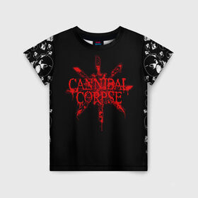 Детская футболка 3D с принтом Cannibal Corpse в Екатеринбурге, 100% гипоаллергенный полиэфир | прямой крой, круглый вырез горловины, длина до линии бедер, чуть спущенное плечо, ткань немного тянется | cannibal | cannibal corpse | corpse | trash | алекс уэбстер | брутальный дэт метал | дэт метал | дэтграйнд | пол мазуркевич