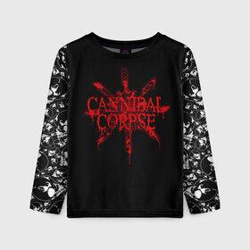 Детский лонгслив 3D с принтом Cannibal Corpse в Екатеринбурге, 100% полиэстер | длинные рукава, круглый вырез горловины, полуприлегающий силуэт
 | cannibal | cannibal corpse | corpse | trash | алекс уэбстер | брутальный дэт метал | дэт метал | дэтграйнд | пол мазуркевич