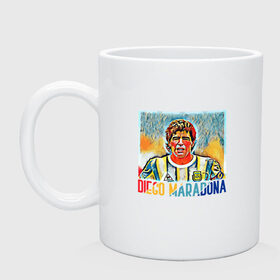 Кружка керамическая с принтом Diego Maradona в Екатеринбурге, керамика | объем — 330 мл, диаметр — 80 мм. Принт наносится на бока кружки, можно сделать два разных изображения | argentina | football | maradona | messi | аргентина | гол | диего | марадона | месси | мяч | рука бога | спорт | футбол | чемпион
