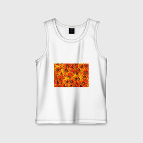 Детская майка хлопок с принтом ЦВЕТОЧНЫЙ ОРНАМЕНТ в Екатеринбурге,  |  | flower | orange | pattern | девушкам | лепестки | оранжевый | орнамент | растения | текстуры | цветы