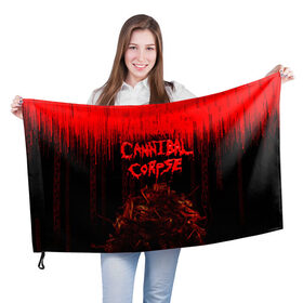 Флаг 3D с принтом CANNIBAL CORPSE в Екатеринбурге, 100% полиэстер | плотность ткани — 95 г/м2, размер — 67 х 109 см. Принт наносится с одной стороны | blood | cannibal corpse | death metal | grunge | hardcore | music | punk | rock | usa | группа | канибал | кровь | метал | музыка | рок | сша | труп