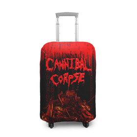 Чехол для чемодана 3D с принтом CANNIBAL CORPSE в Екатеринбурге, 86% полиэфир, 14% спандекс | двустороннее нанесение принта, прорези для ручек и колес | blood | cannibal corpse | death metal | grunge | hardcore | music | punk | rock | usa | группа | канибал | кровь | метал | музыка | рок | сша | труп