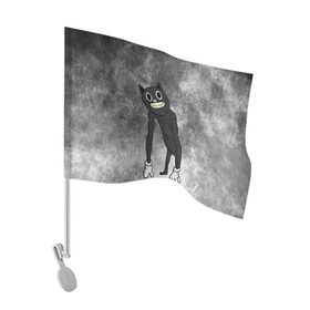 Флаг для автомобиля с принтом Cartoon cat в Екатеринбурге, 100% полиэстер | Размер: 30*21 см | cartoon cat | crazy | horror | kitty | monster | безумный | враг | животные | зверь | злодей | злой кот | зубы | картун кэт | киска | кот | кошак | монстр | мультяшный кот | оскал | персонаж | страшилки | сумасшедший