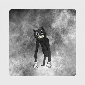 Магнит виниловый Квадрат с принтом Cartoon cat в Екатеринбурге, полимерный материал с магнитным слоем | размер 9*9 см, закругленные углы | cartoon cat | crazy | horror | kitty | monster | безумный | враг | животные | зверь | злодей | злой кот | зубы | картун кэт | киска | кот | кошак | монстр | мультяшный кот | оскал | персонаж | страшилки | сумасшедший