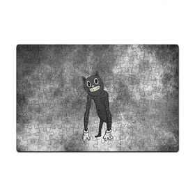 Пазл магнитный 126 элементов с принтом Cartoon cat в Екатеринбурге, полимерный материал с магнитным слоем | 126 деталей, размер изделия —  180*270 мм | cartoon cat | crazy | horror | kitty | monster | безумный | враг | животные | зверь | злодей | злой кот | зубы | картун кэт | киска | кот | кошак | монстр | мультяшный кот | оскал | персонаж | страшилки | сумасшедший