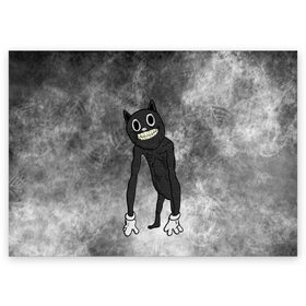Поздравительная открытка с принтом Cartoon cat в Екатеринбурге, 100% бумага | плотность бумаги 280 г/м2, матовая, на обратной стороне линовка и место для марки
 | cartoon cat | crazy | horror | kitty | monster | безумный | враг | животные | зверь | злодей | злой кот | зубы | картун кэт | киска | кот | кошак | монстр | мультяшный кот | оскал | персонаж | страшилки | сумасшедший