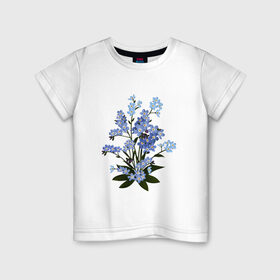 Детская футболка хлопок с принтом Незабудка в Екатеринбурге, 100% хлопок | круглый вырез горловины, полуприлегающий силуэт, длина до линии бедер | весна | картинки | лето | незабудка | популярные | прикольные | тренд | цветы