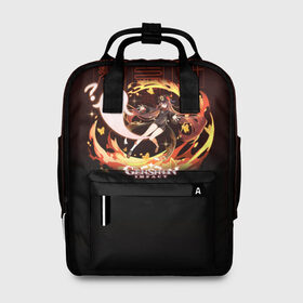 Женский рюкзак 3D с принтом Genshin Impact - Hu Tao в Екатеринбурге, 100% полиэстер | лямки с регулируемой длиной, сверху ручки, чтобы рюкзак нести как сумку. Основное отделение закрывается на молнию, как и внешний карман. Внутри два дополнительных кармана, один из которых закрывается на молнию. По бокам два дополнительных кармашка, куда поместится маленькая бутылочка
 | anime | fire | firefly | game | gamer | genshin | genshin impact | hu tao | hutao | impact | аниме | архонт | ваншу | геншин | геншин импакт | дилюк | импакт | ли юэ | огонь | призрак | ху тао | хутао