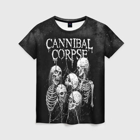 Женская футболка 3D с принтом Cannibal Corpse в Екатеринбурге, 100% полиэфир ( синтетическое хлопкоподобное полотно) | прямой крой, круглый вырез горловины, длина до линии бедер | canibal corpse | cannibal corpse | death metal | группы | дэт метал | канибал корпс | метал | рок