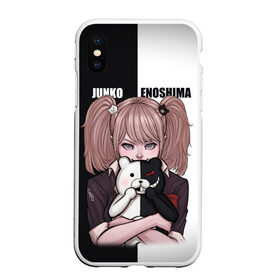 Чехол для iPhone XS Max матовый с принтом MONOKUMA  JUNKO в Екатеринбурге, Силикон | Область печати: задняя сторона чехла, без боковых панелей | anime | danganronpa | enoshima | junko | monokuma | аниме | джунко | игра | манга | медведь | монокума | робот медведь | эношима