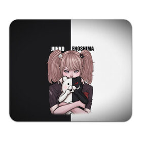 Коврик для мышки прямоугольный с принтом MONOKUMA  JUNKO в Екатеринбурге, натуральный каучук | размер 230 х 185 мм; запечатка лицевой стороны | anime | danganronpa | enoshima | junko | monokuma | аниме | джунко | игра | манга | медведь | монокума | робот медведь | эношима