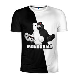 Мужская футболка 3D спортивная с принтом МОНОКУМА в Екатеринбурге, 100% полиэстер с улучшенными характеристиками | приталенный силуэт, круглая горловина, широкие плечи, сужается к линии бедра | anime | danganronpa | enoshima | junko | monokuma | аниме | джунко | игра | манга | медведь | монокума | робот медведь | эношима