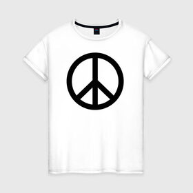 Женская футболка хлопок с принтом Символ  в Екатеринбурге, 100% хлопок | прямой крой, круглый вырез горловины, длина до линии бедер, слегка спущенное плечо | знак | мир | планета | свобода | символ
