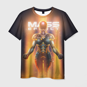 Мужская футболка 3D с принтом mass effect в Екатеринбурге, 100% полиэфир | прямой крой, круглый вырез горловины, длина до линии бедер | bioware | n7 | shepard | броня | жнецы | масс эффект | н7 | шепард | эффект массы