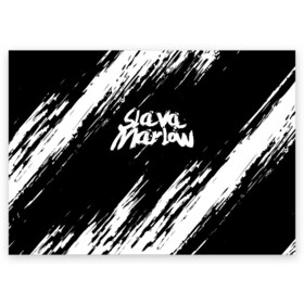Поздравительная открытка с принтом SLAVA MARLOW | СЛАВА МАРЛОУ в Екатеринбурге, 100% бумага | плотность бумаги 280 г/м2, матовая, на обратной стороне линовка и место для марки
 | rap | slava marlow | артём готлиб | видеоблогер и рэпер | российский музыкальный продюсер | рэп | слава марлоу