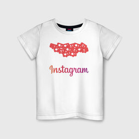 Детская футболка хлопок с принтом Instagram в Екатеринбурге, 100% хлопок | круглый вырез горловины, полуприлегающий силуэт, длина до линии бедер | facebook | instagram | инста | инстаграм | платформа | приложение | редактор фотографий | социальная сеть | соцсеть