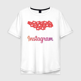 Мужская футболка хлопок Oversize с принтом Instagram в Екатеринбурге, 100% хлопок | свободный крой, круглый ворот, “спинка” длиннее передней части | facebook | instagram | инста | инстаграм | платформа | приложение | редактор фотографий | социальная сеть | соцсеть