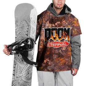 Накидка на куртку 3D с принтом DOOM Eternal (логотип) в Екатеринбурге, 100% полиэстер |  | Тематика изображения на принте: doom | doom eternal | дум | игра | логотип | шутер