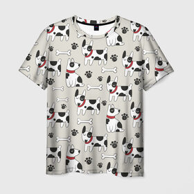 Мужская футболка 3D с принтом Собаки / Dogs в Екатеринбурге, 100% полиэфир | прямой крой, круглый вырез горловины, длина до линии бедер | dog | барбос | дворняга | друг человека | пёс | псина | собака | собачка | собачонка | четвероногий друг | шарик | щенок