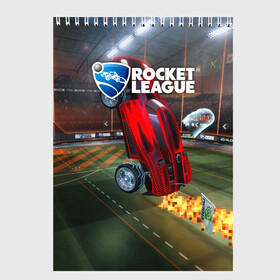 Скетчбук с принтом Rocket League в Екатеринбурге, 100% бумага
 | 48 листов, плотность листов — 100 г/м2, плотность картонной обложки — 250 г/м2. Листы скреплены сверху удобной пружинной спиралью | cars | game | games | rocket league | гонка | гонки | машина | машины | рокет лига