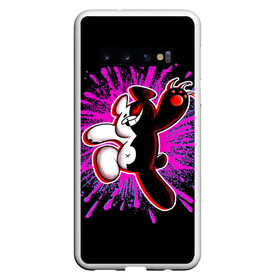 Чехол для Samsung Galaxy S10 с принтом MONOKUMA  МОНОКУМА PAINT в Екатеринбурге, Силикон | Область печати: задняя сторона чехла, без боковых панелей | Тематика изображения на принте: anime | danganronpa | enoshima | junko | monokuma | аниме | джунко | игра | манга | медведь | монокума | робот медведь | эношима