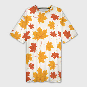 Платье-футболка 3D с принтом Осень   Autumn в Екатеринбурге,  |  | autumn | indian summer | leaf fall | maple | maple leaf | season | бабье лето | время года | клён | кленовый лист | листопад | осень