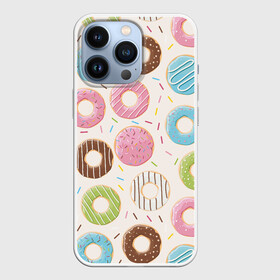 Чехол для iPhone 13 Pro с принтом Пончики   Donuts в Екатеринбурге,  |  | Тематика изображения на принте: bagel | cookies | donut | pastry | pie | ring | бублик | выпечка | колечко | печенье | пирожок | пончик