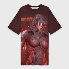 Платье-футболка 3D с принтом Mass Effect в Екатеринбурге,  |  | bioware | n7 | shepard | броня | жнецы | масс эффект | н7 | шепард | эффект массы